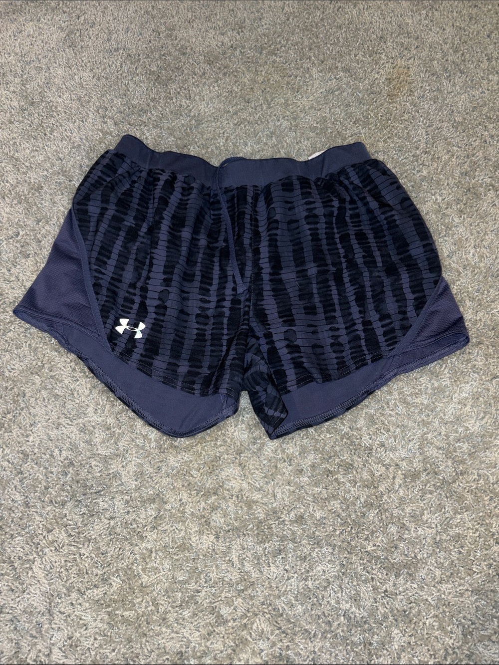 Under Armour Women's Navy and Black Patterned Athletic Shorts